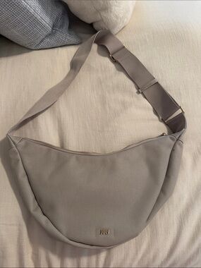 Gray Crescent Crossbody Bag